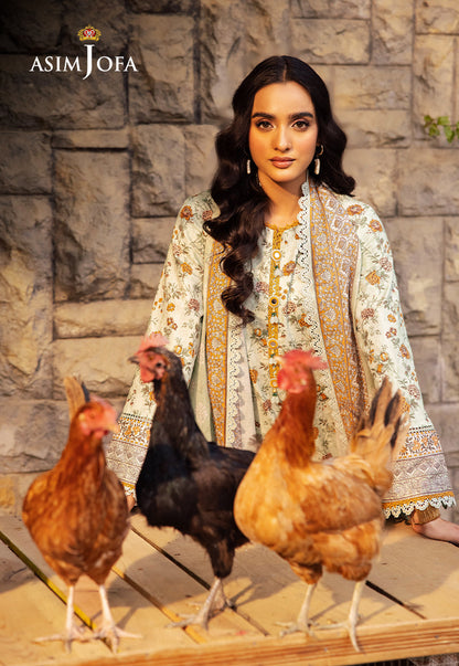 AJUBJ-52 PRINTED LAWN 3 PC