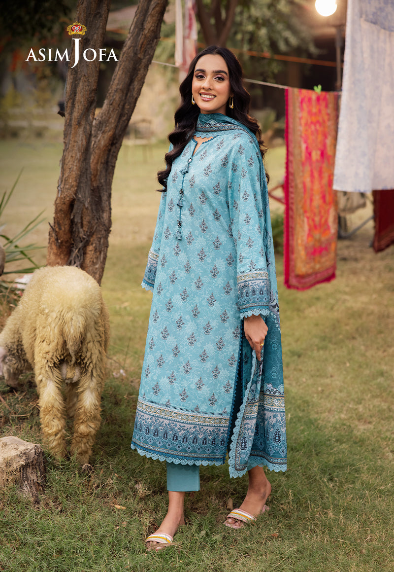 AJUBJ-46 PRINTED LAWN 3 PC