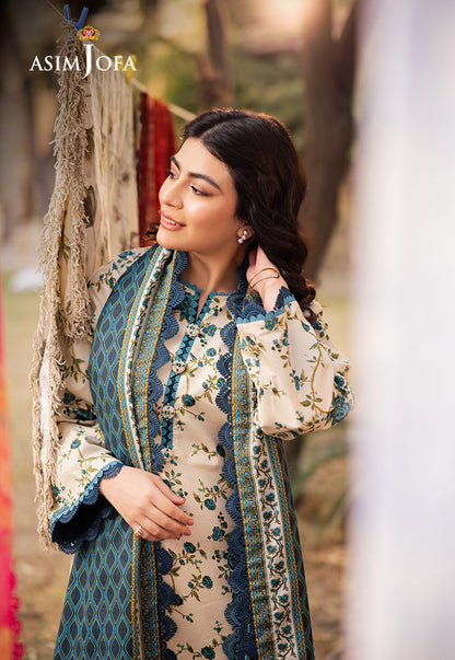 AJUBJ-34 PRINTED LAWN 3 PC