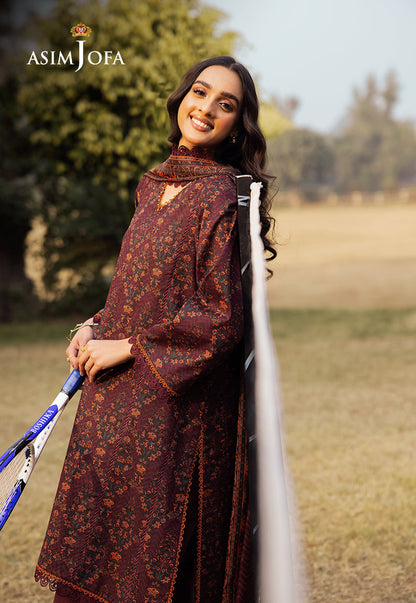 AJUBJ-28 PRINTED LAWN 3 PC