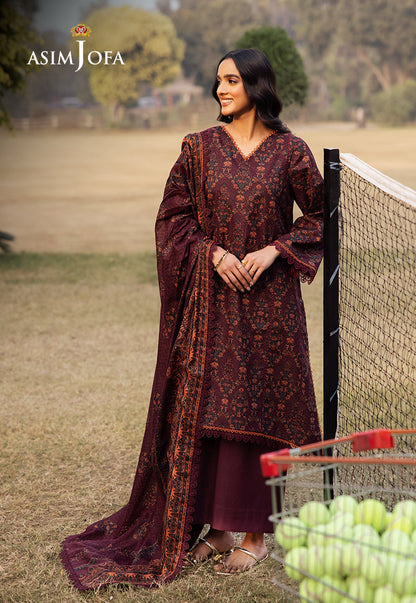 AJUBJ-28 PRINTED LAWN 3 PC