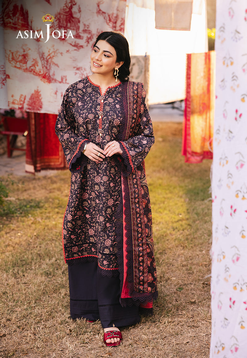 AJUBJ-18 Printed Lawn 3 Pcs