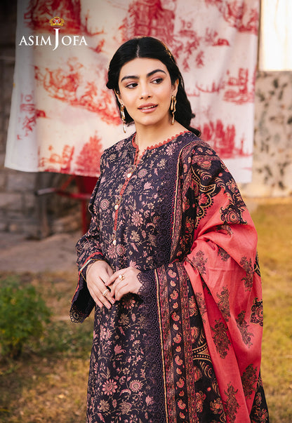 AJUBJ-18 Printed Lawn 3 Pcs