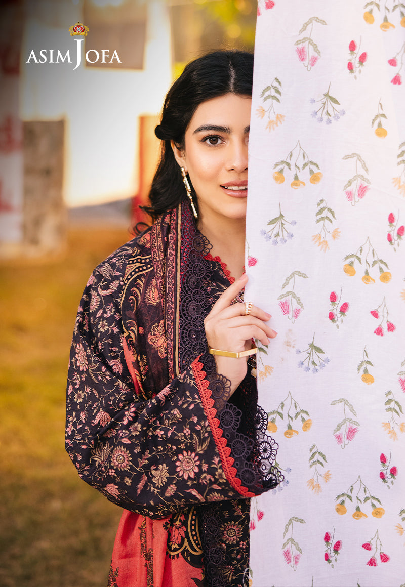 AJUBJ-18 Printed Lawn 3 Pcs