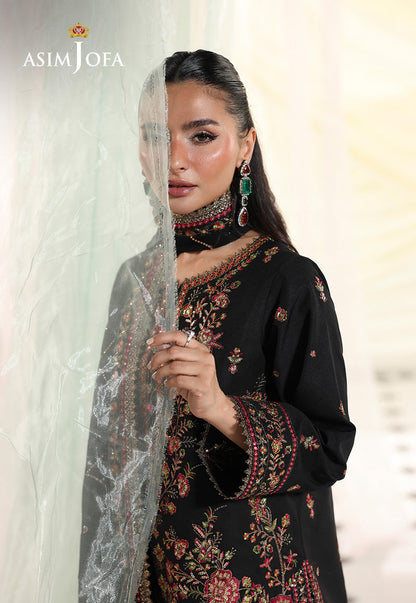 AJUEV-14 EMBROIDERED SILK UNSTITCHED 3 PCS