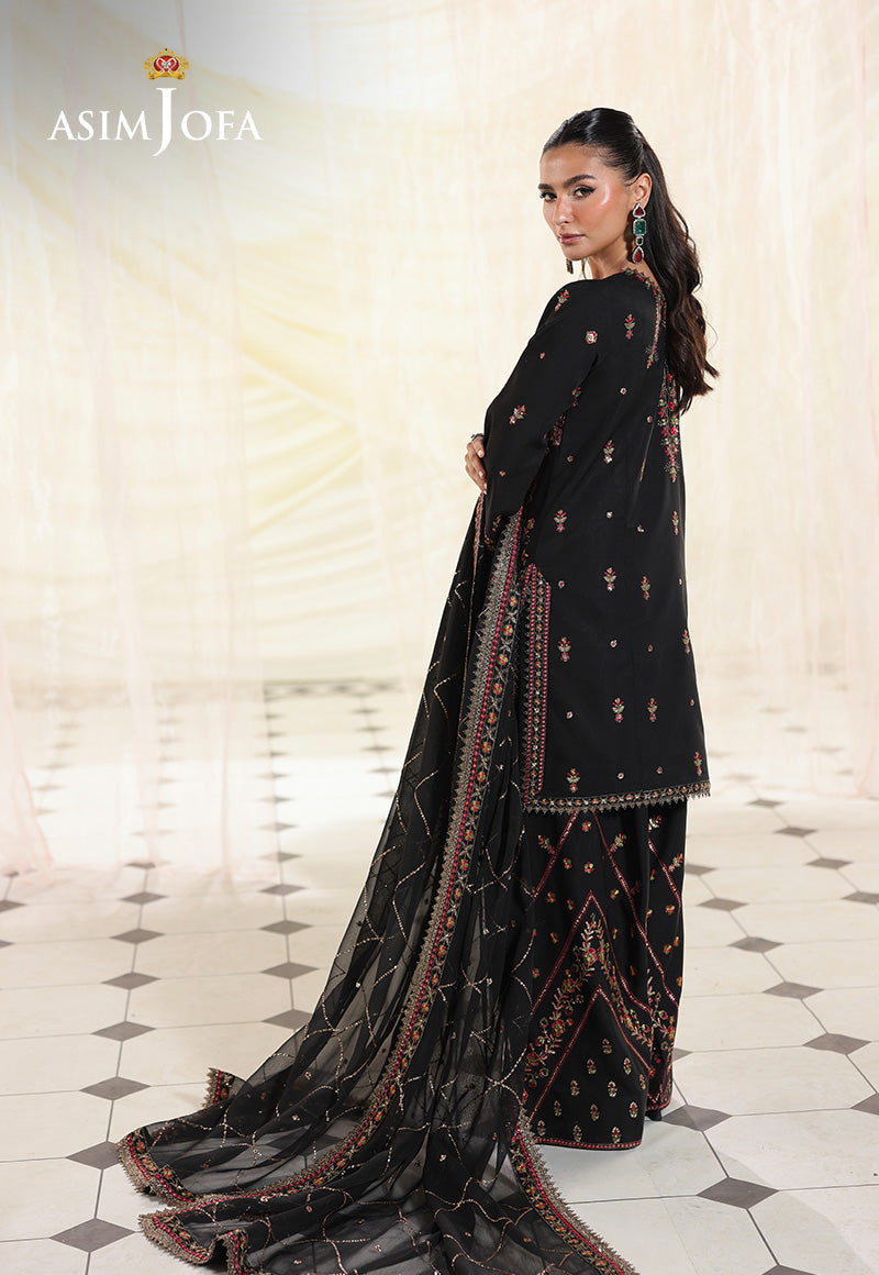 AJUEV-14 EMBROIDERED SILK UNSTITCHED 3 PCS