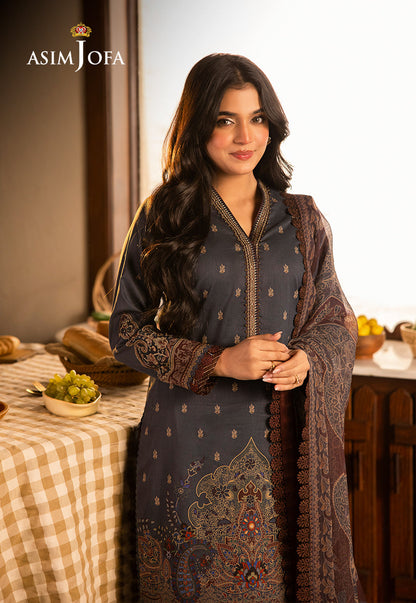 AJUBJ-04 PRINTED EMBROIDERED LAWN 3 PC