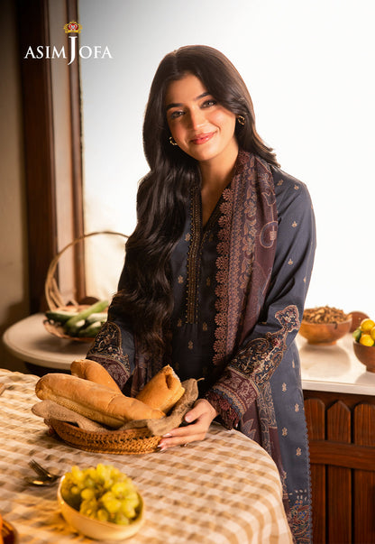 AJUBJ-04 PRINTED EMBROIDERED LAWN 3 PC