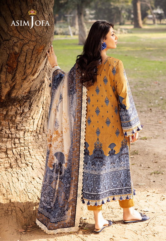 AJUBJ-10 PRINTED EMBROIDERED LAWN 3 PC