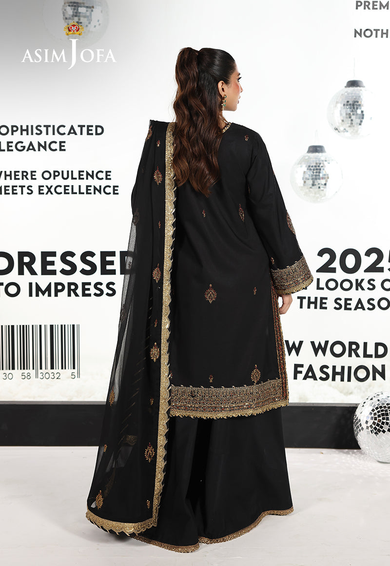 AJUEV-18 EMBROIDERED SILK UNSTITCHED 3 PCS