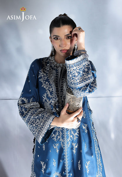 AJUEV-06 EMBROIDERED SILK UNSTITCHED 2 PCS