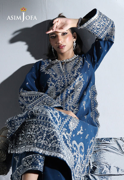 AJUEV-06 EMBROIDERED SILK UNSTITCHED 2 PCS