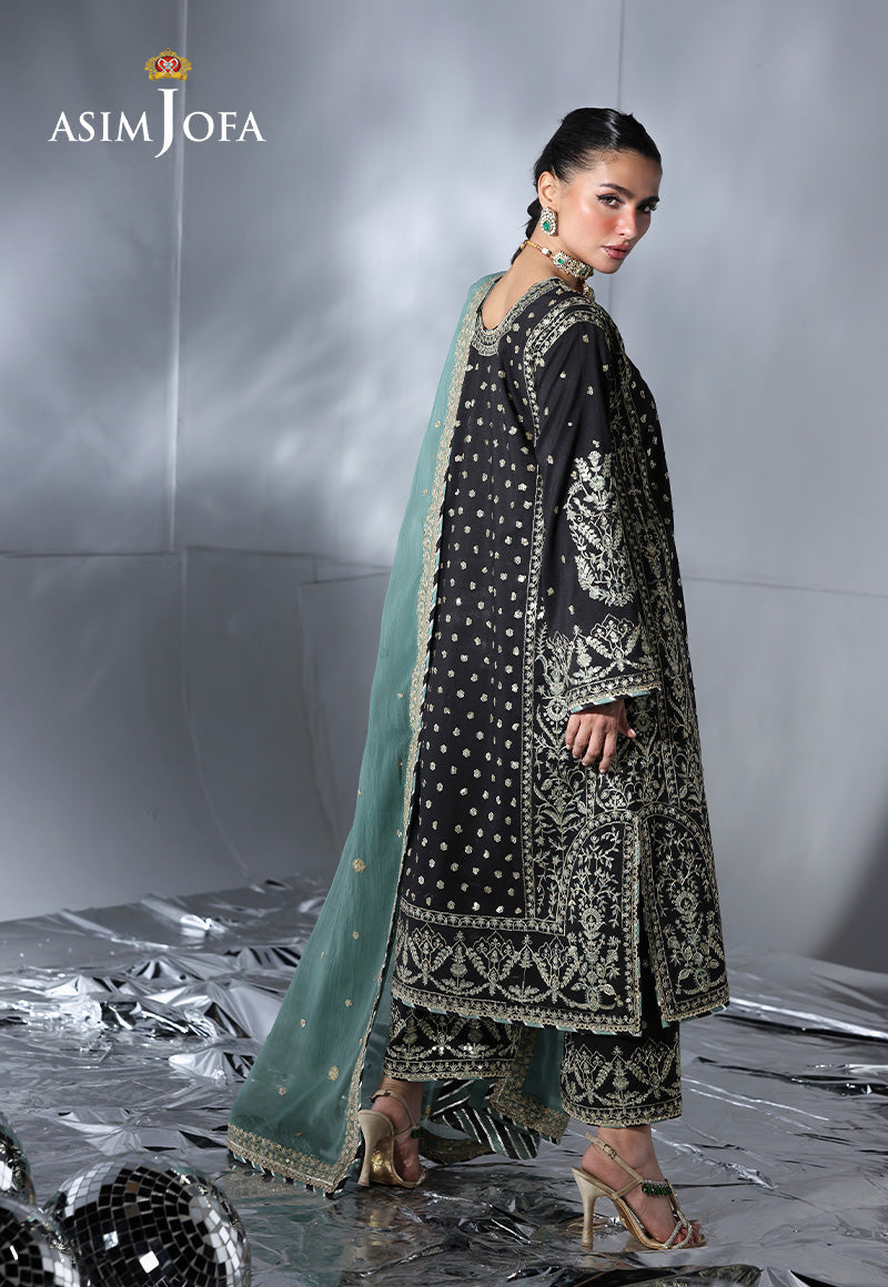 AJUEV-13 EMBROIDERED SILK UNSTITCHED 3 PCS