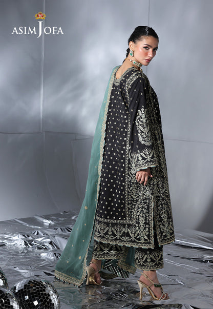 AJUEV-13 EMBROIDERED SILK UNSTITCHED 3 PCS