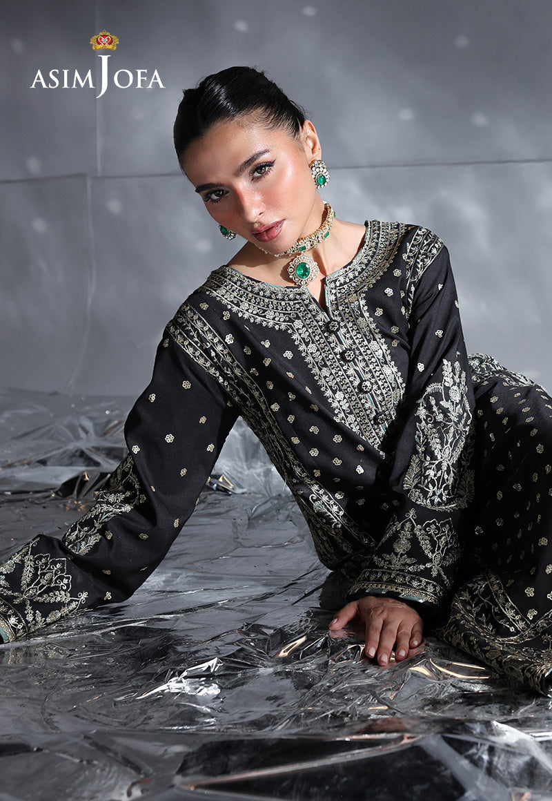 AJUEV-13 EMBROIDERED SILK UNSTITCHED 3 PCS