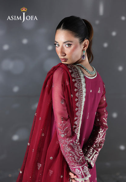 AJUEV-19 EMBROIDERED CHIFFON UNSTITCHED 3 PCS