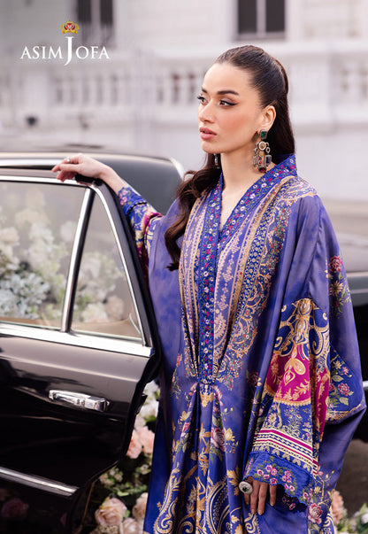 AJRS-06 DIGITALLY PRINTED EMBROIDERED BLENDED SILK 1 PC