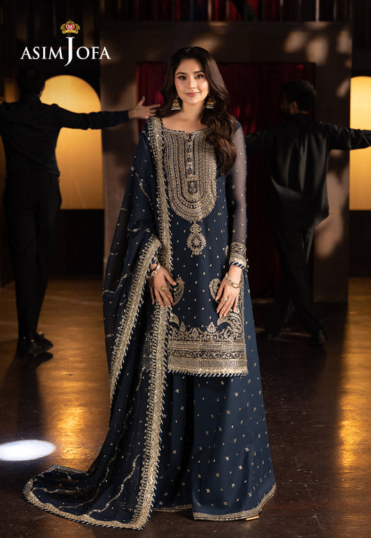 AJFO-02 EMBROIDERED CHIFFON UNSTITCHED 3 PCS