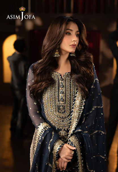 AJFO-02 EMBROIDERED CHIFFON UNSTITCHED 3 PCS