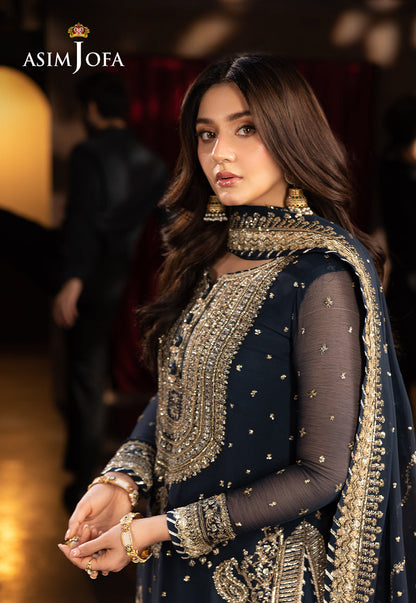 AJFO-02 EMBROIDERED CHIFFON UNSTITCHED 3 PCS