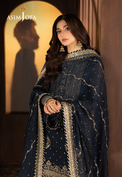 AJFO-02 EMBROIDERED CHIFFON UNSTITCHED 3 PCS
