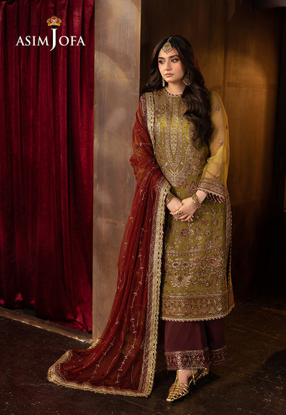 AJFO-07 EMBROIDERED CHIFFON UNSTITCHED 3 PCS