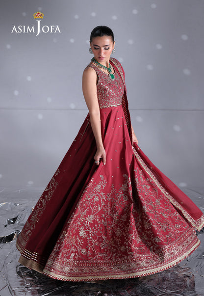 AJUEV-07 EMBROIDERED CREPE SILK UNSTITCHED 3 PCS