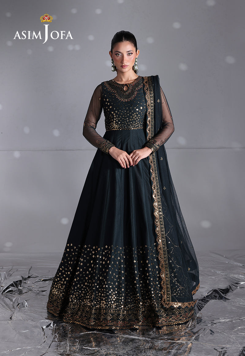 AJUEV-16 EMBROIDERED NET UNSTITCHED 3 PCS