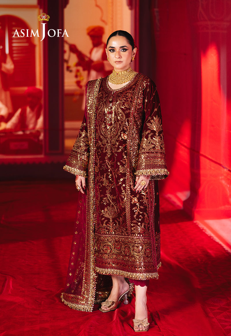 AJMVP-02 EMBROIDERED VELVET STITCHED 3 PCS