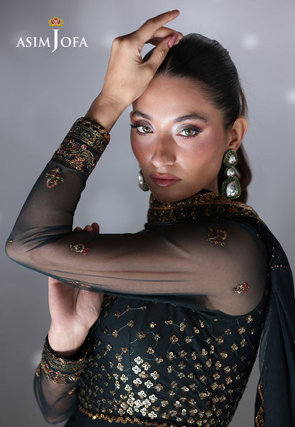 AJUEV-16 EMBROIDERED NET UNSTITCHED 3 PCS