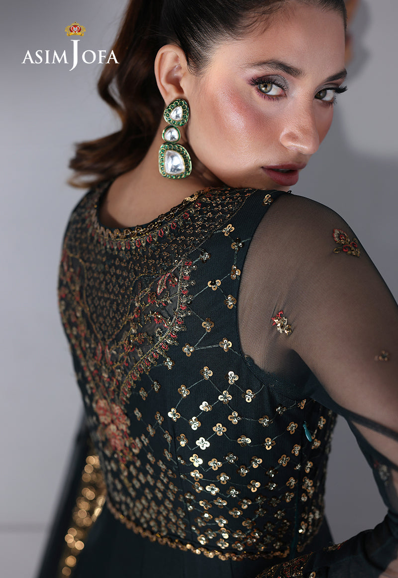 AJUEV-16 EMBROIDERED NET UNSTITCHED 3 PCS