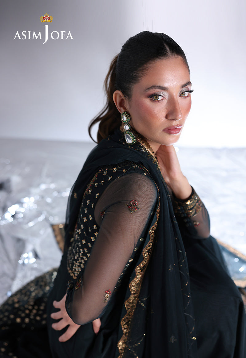 AJUEV-16 EMBROIDERED NET UNSTITCHED 3 PCS