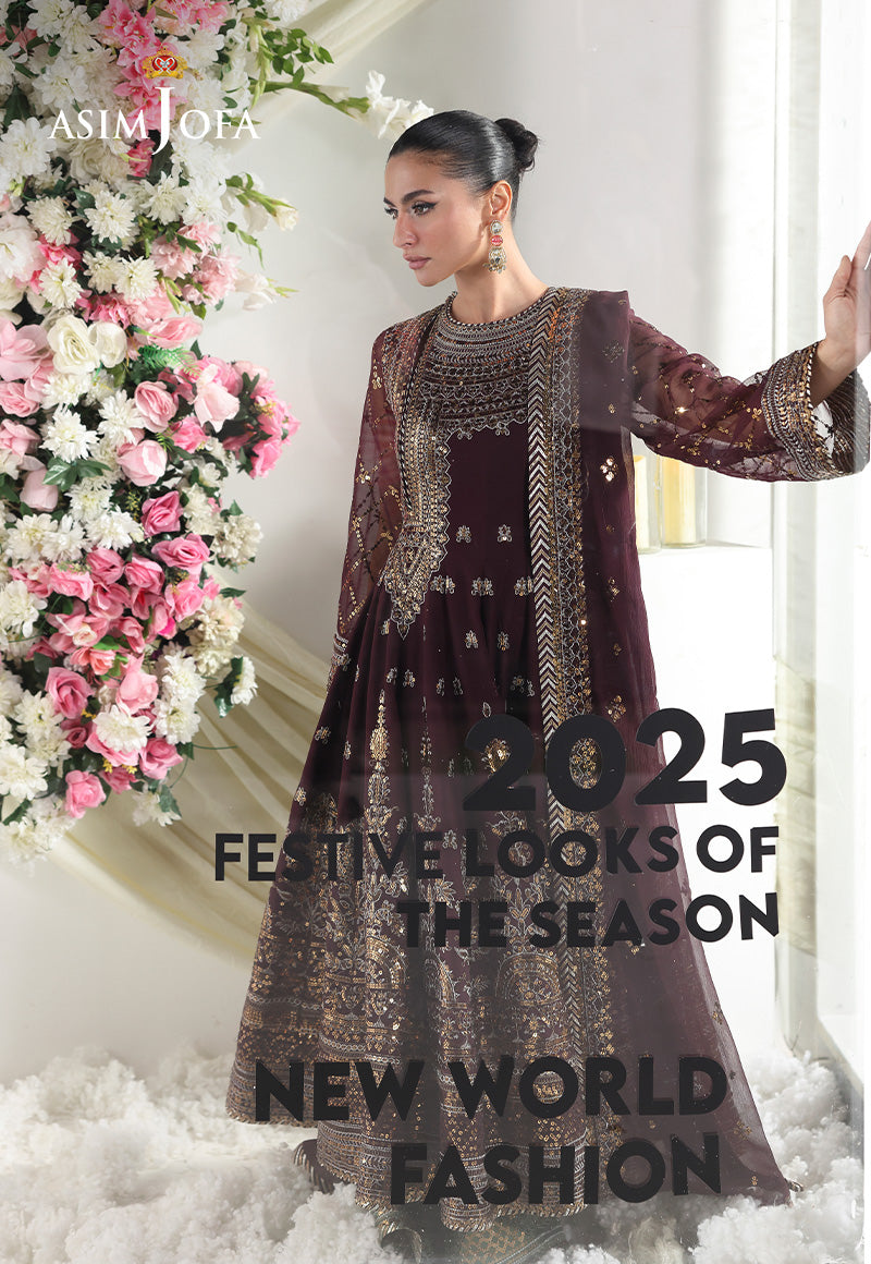 AJUEV-09 EMBROIDERED CHIFFON UNSTITCHED 3 PCS