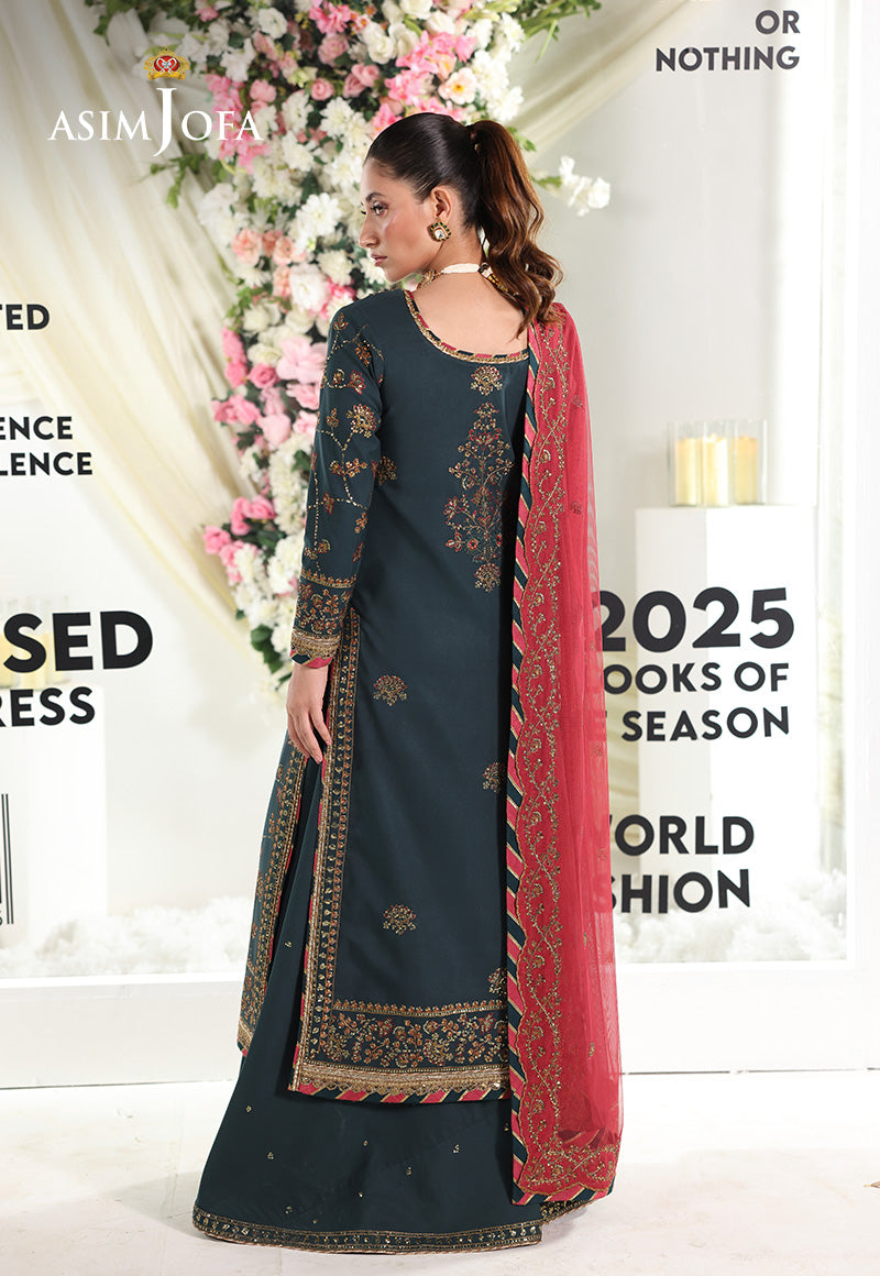 AJUEV-12 EMBROIDERED SILK UNSTITCHED 3 PCS