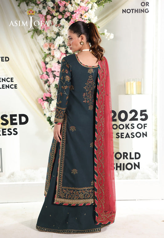 AJUEV-12 EMBROIDERED SILK UNSTITCHED 3 PCS
