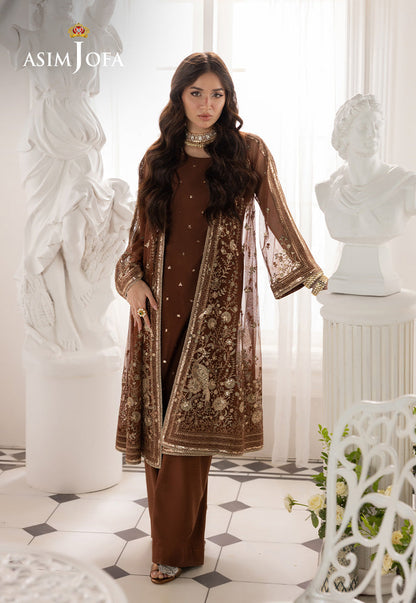 AJIZL-08 EMBROIDERED NET UNSTITCHED 2 PCS