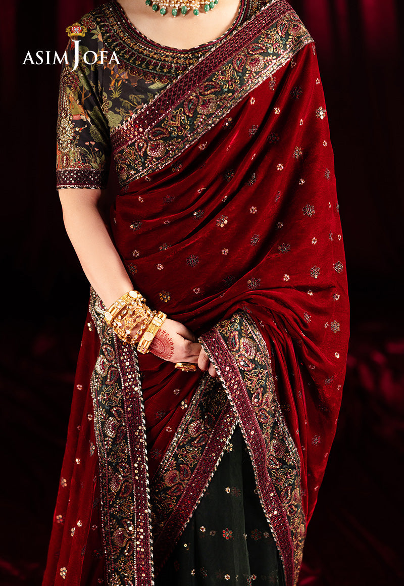 AJMVP-08 EMBROIDERED VELVET STITCHED 2 PCS