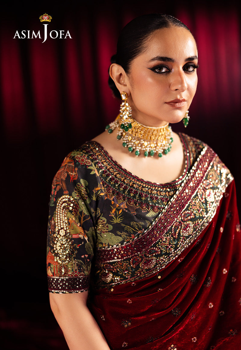 AJMVP-08 EMBROIDERED VELVET STITCHED 2 PCS