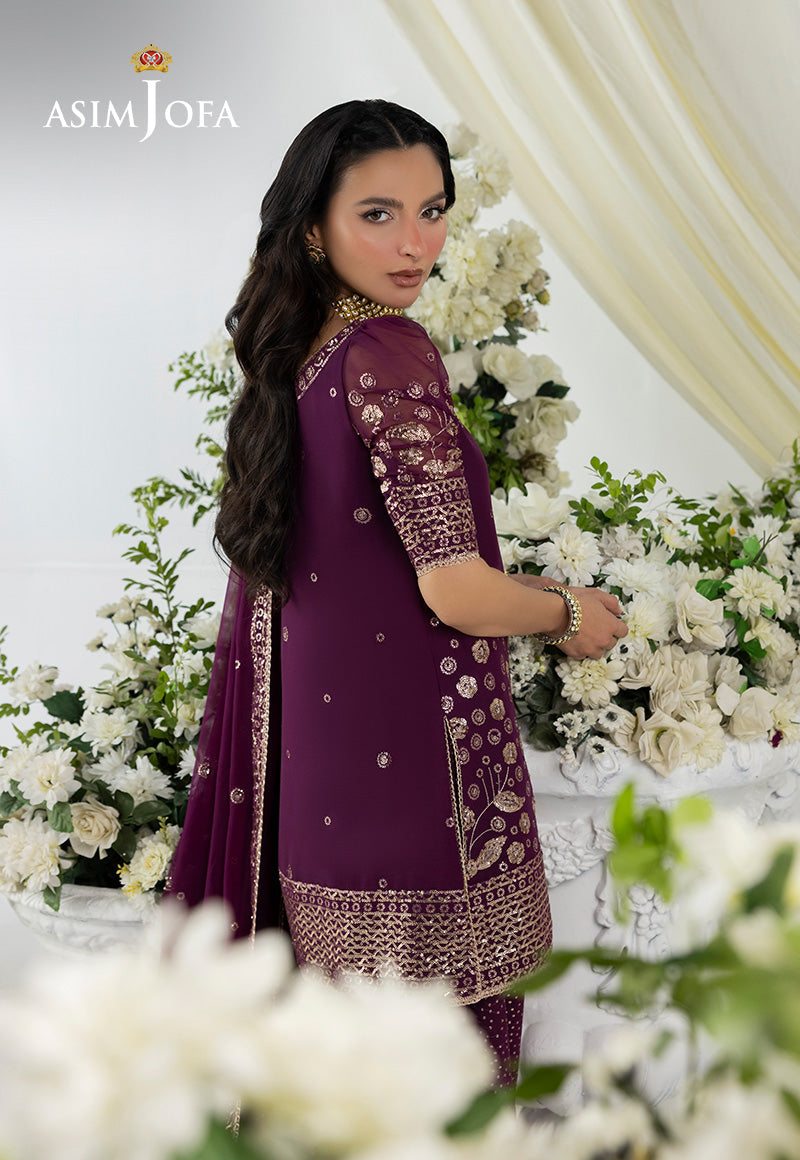 AJIZL-02 EMBROIDERED CHIFFON UNSTITCHED 3 PCS