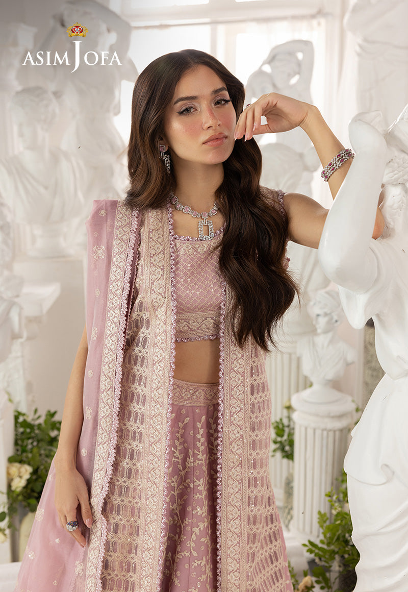 AJIZL-12 EMBROIDERED JAVERIA NET UNSTITCHED 3 PCS