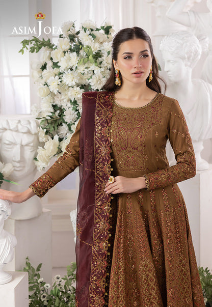 AJIZL-13 EMBROIDERED SPUN RAW SILK UNSTITCHED 3 PCS
