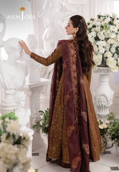 AJIZL-13 EMBROIDERED SPUN RAW SILK UNSTITCHED 3 PCS