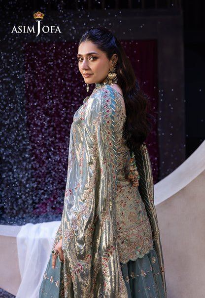 AJFO-14 EMBROIDERED CHIFFON UNSTITCHED 3 PCS