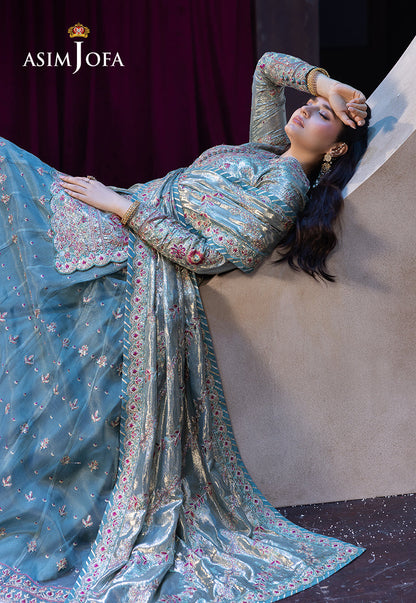AJFO-14 EMBROIDERED CHIFFON UNSTITCHED 3 PCS