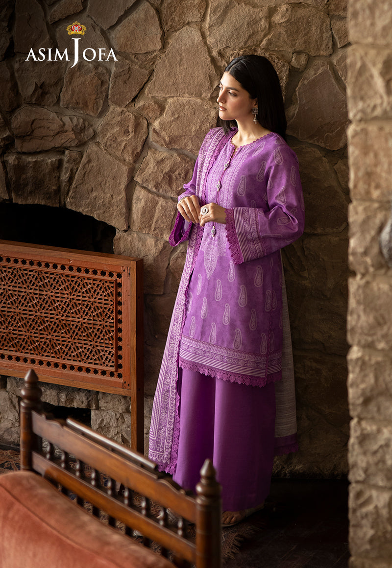 AJUW-34 PRINTED KHADDAR 3 Pcs