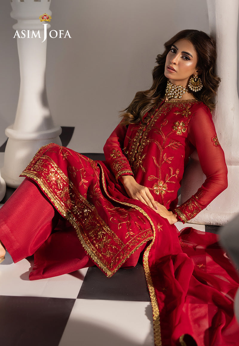 AJIZL-19 EMBROIDERED CHIFFON UNSTITCHED 3 PCS