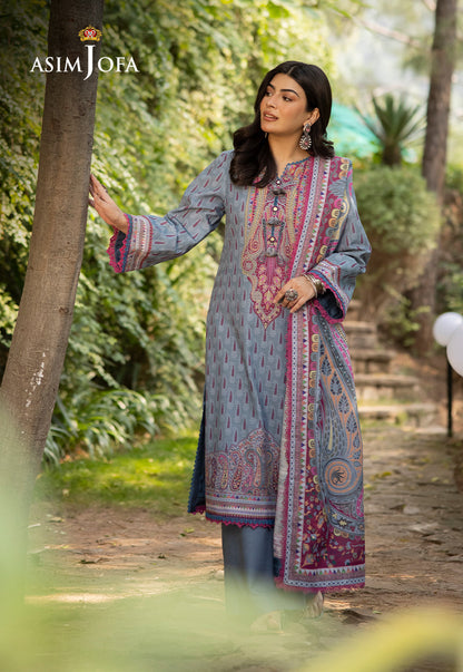 AJUW-45 PRINTED KHADDAR 3 Pcs