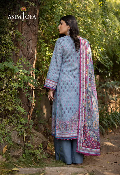 AJUW-45 PRINTED KHADDAR 3 Pcs