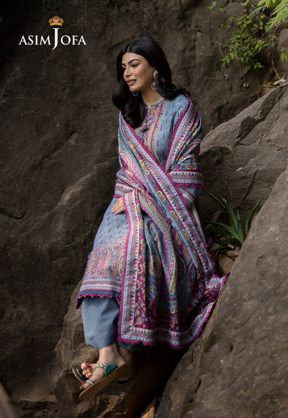 AJUW-45 PRINTED KHADDAR 3 Pcs