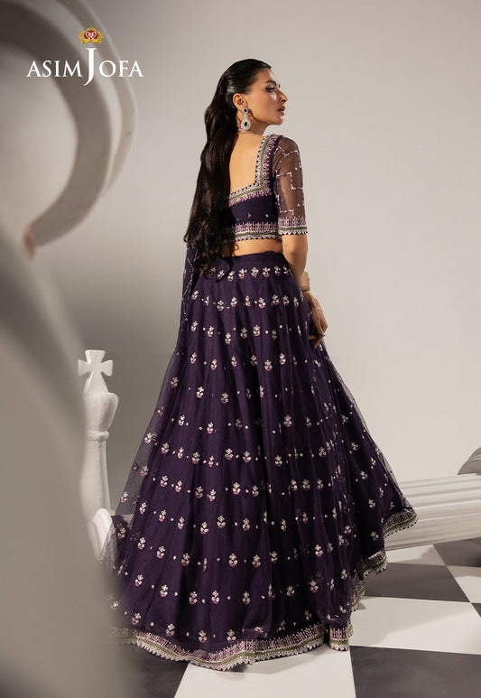 AJIZL-15 EMBROIDERED NET UNSTITCHED 3 PCS